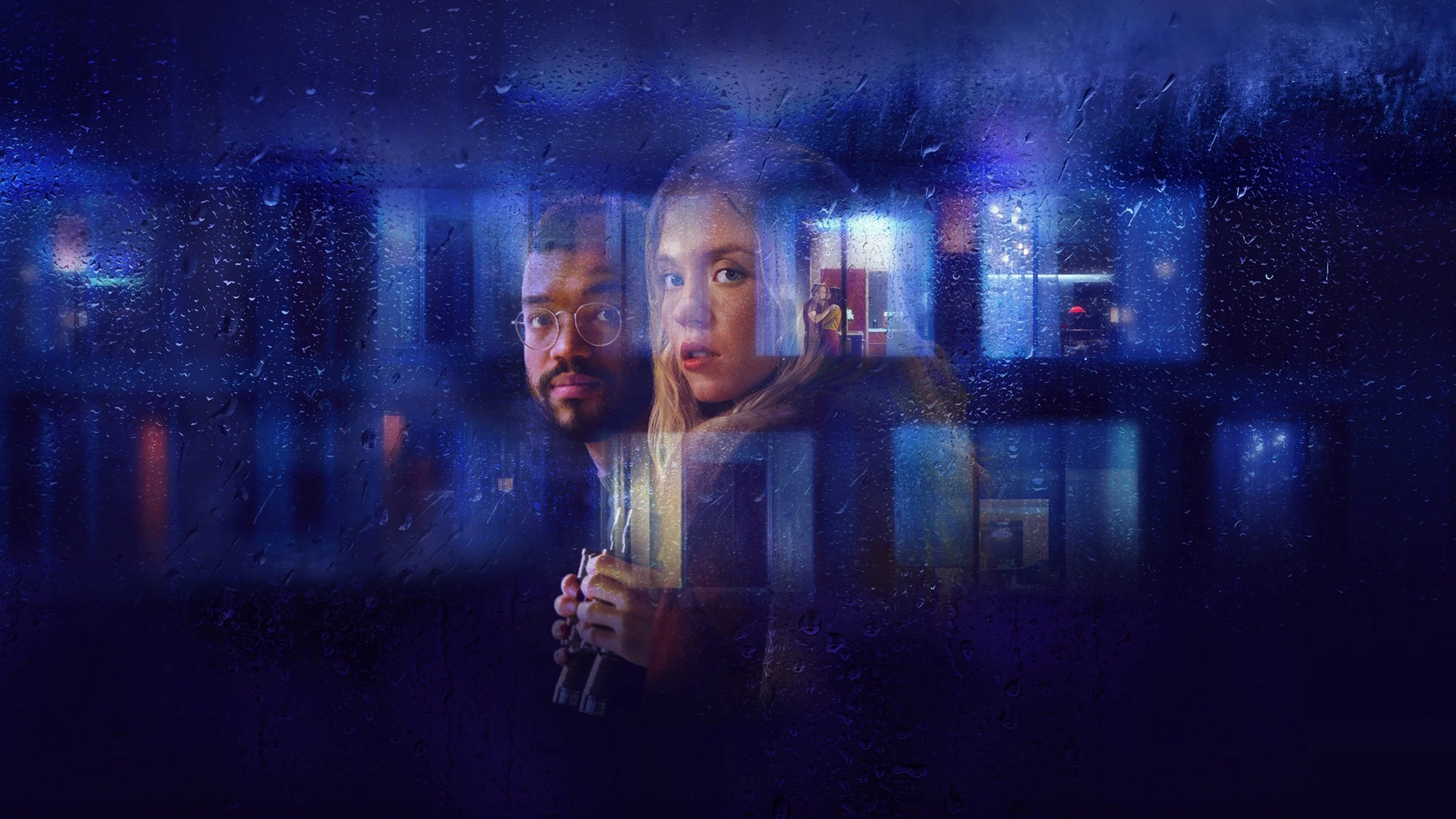 Pippa and Thomas look out their window at the apartment opposite