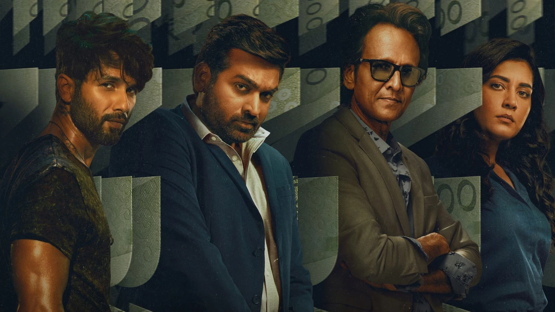 Shahid Kapoor as Sunny, intensely focused on his craft, amidst a backdrop of currency