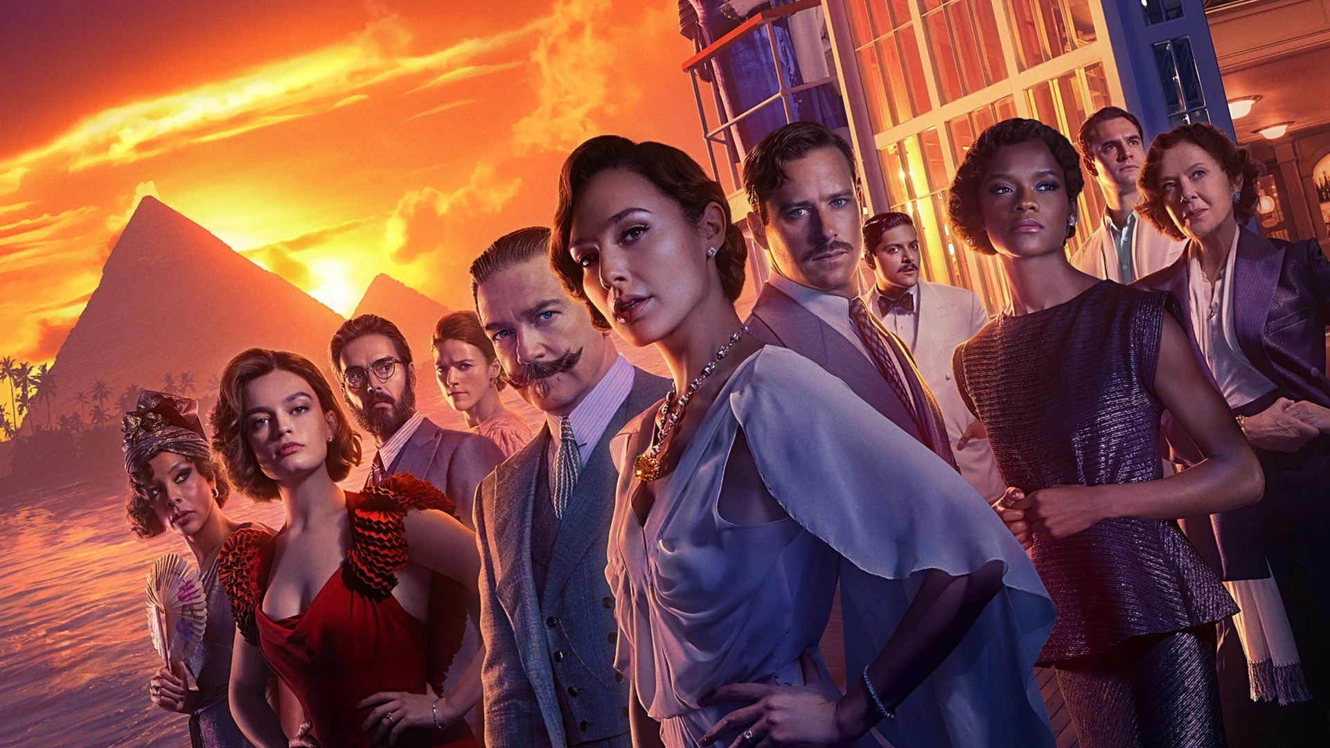 A lavish river steamer on the Nile, bathed in golden light, hinting at hidden opulence and danger.